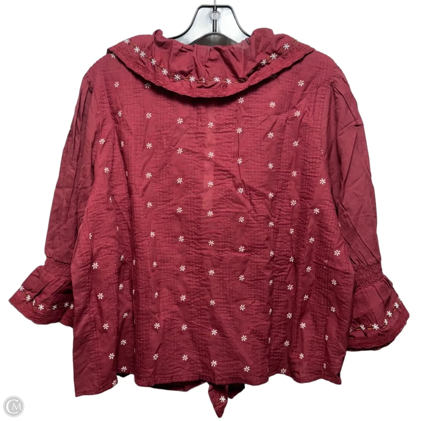 Top 3/4 Sleeve By Lucky and Coco In Red, Size: L