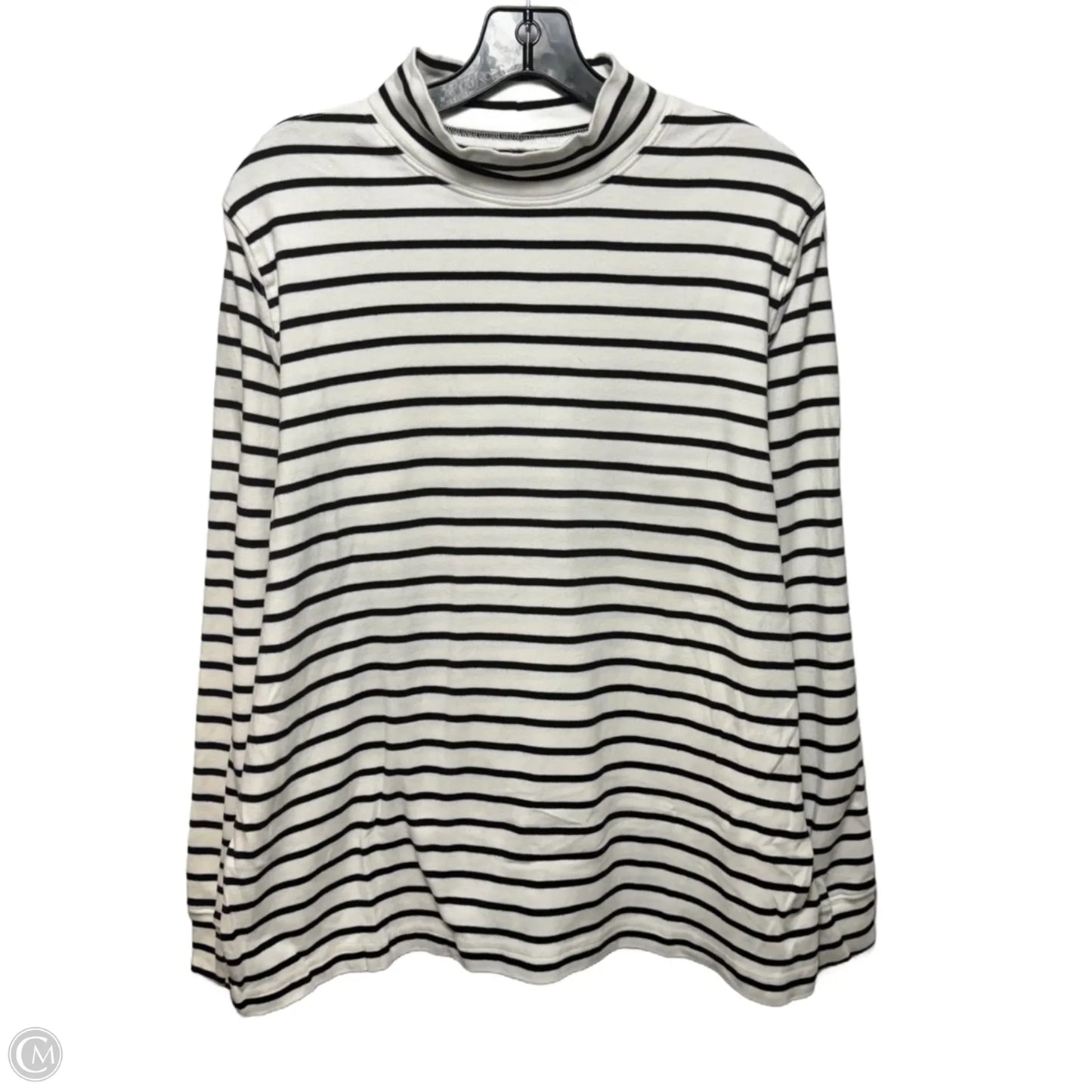 Top Long Sleeve By Lands End In Striped Pattern, Size: Xl