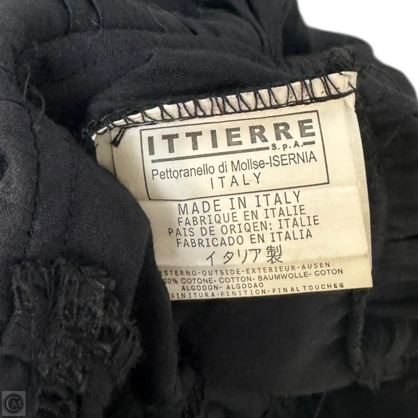 Ruffle Neck Cotton Ruched Dress Designer By Just Cavalli In Black, Size: L