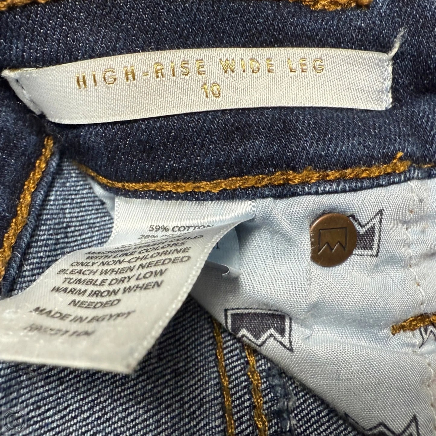 High Rise Wide Leg Jeans By Crown And Ivy In Blue Denim, Size: 10