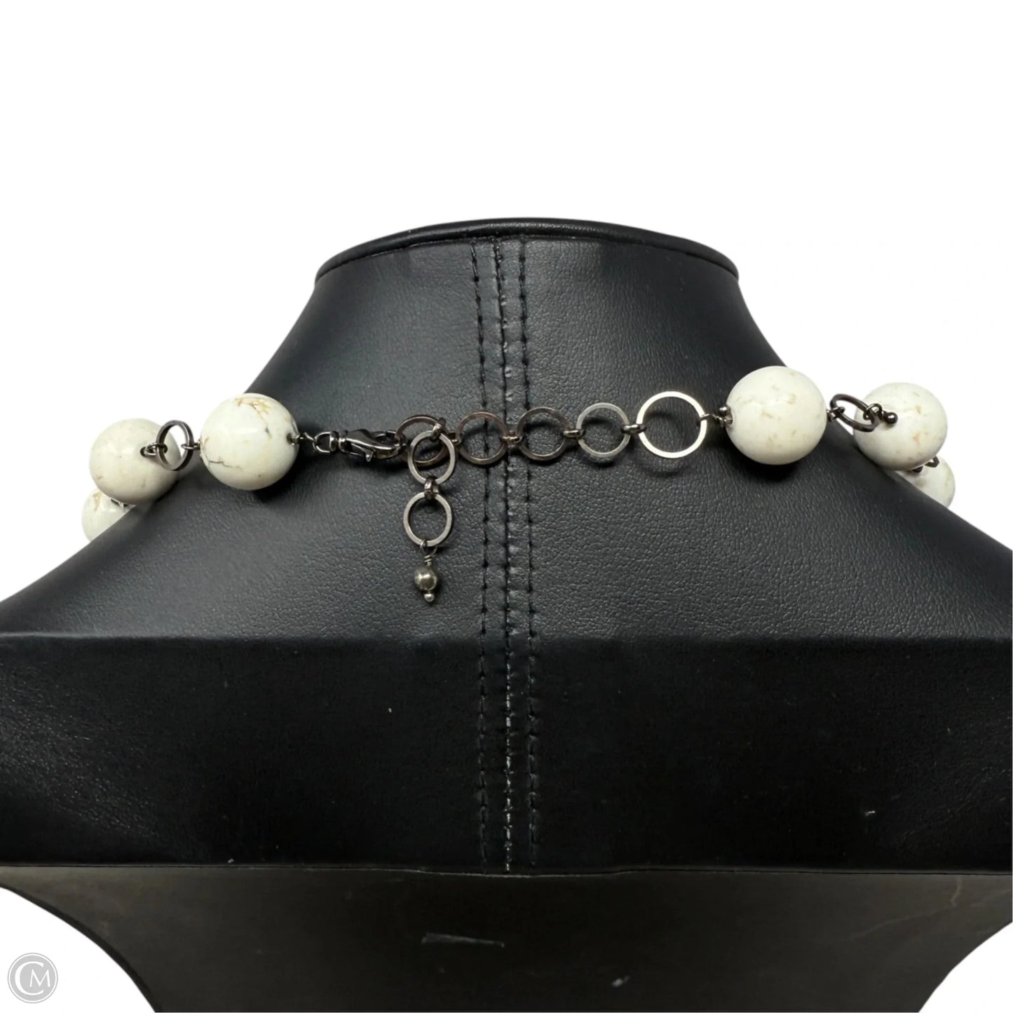 Chunky Magnesite & Marcasite Beaded Collar Necklace