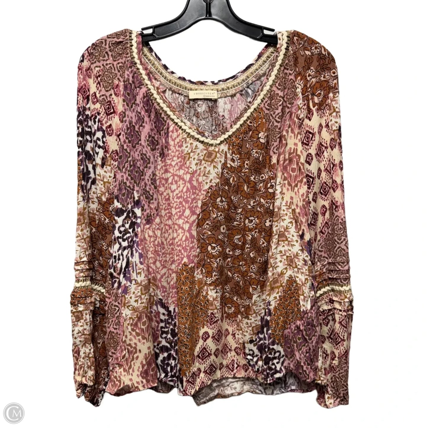 Top Long Sleeve By Lovestitch In Floral Print, Size: L