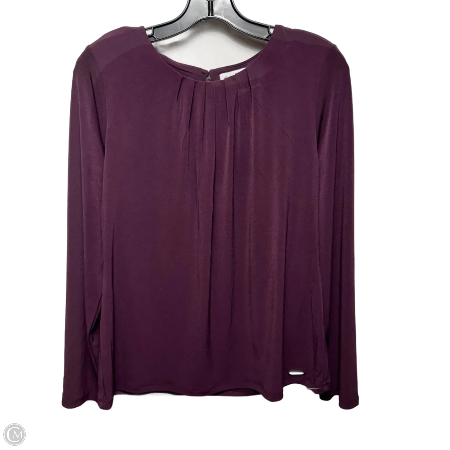 Top Long Sleeve By Calvin Klein In Purple, Size: L
