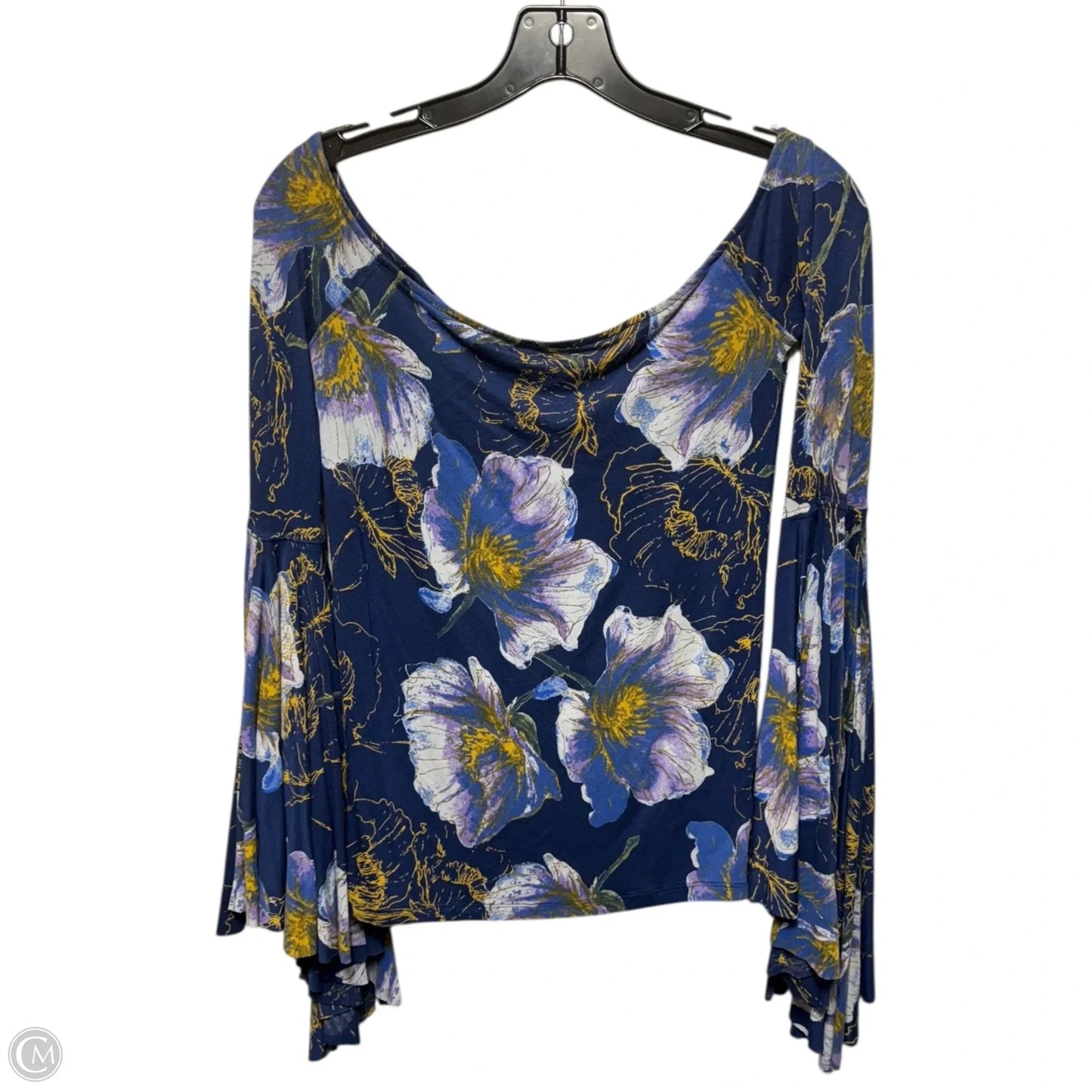 Off Shoulder Flare Sleeve Top Long Sleeve By We The Free In Floral Print, Size: Xs