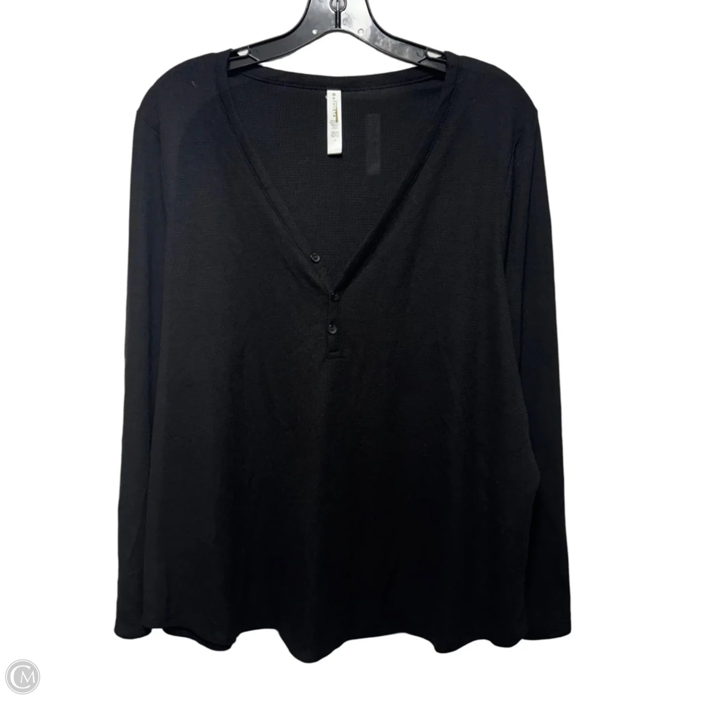 Waffle Knit Top Long Sleeve By Athleta In Black, Size: 2x