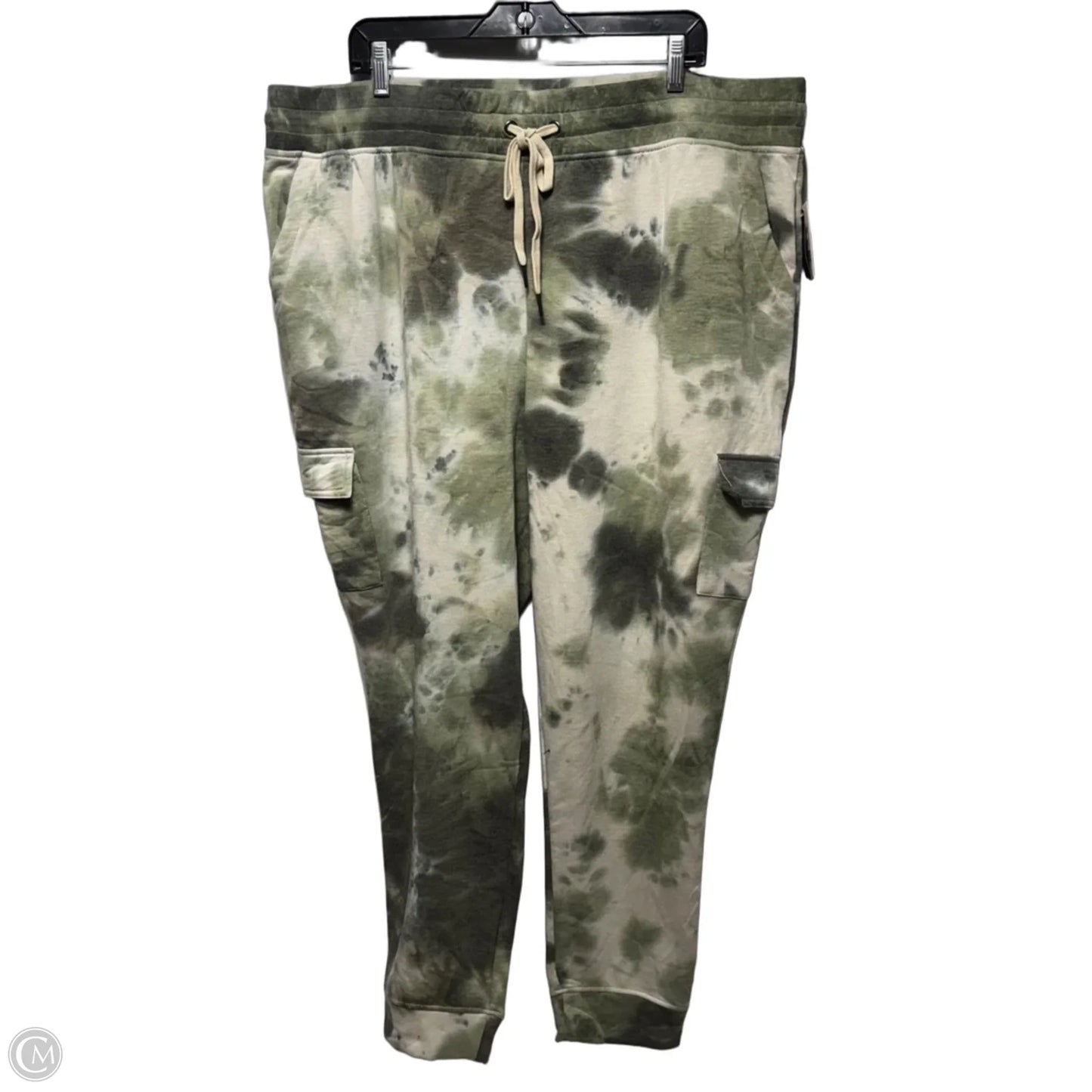 Athletic Pants By The Sweatshirt Project In Green & Tan, Size: 3x