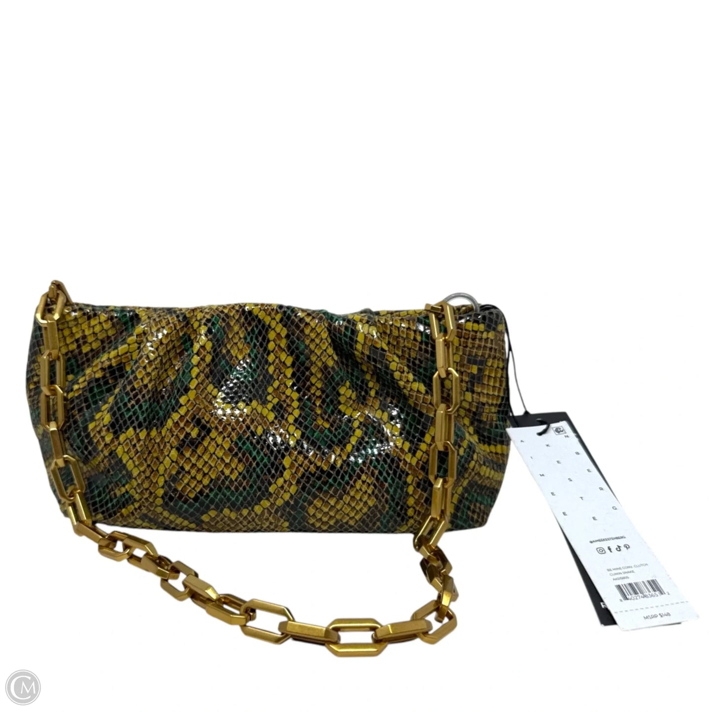 Be Mine Convertible Clutch In Cumin Snake By Aimee Kestenberg, Size: Medium