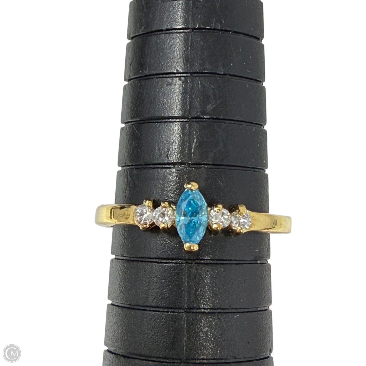 Marquise-Cut Blue Gem Ring, Size: 8