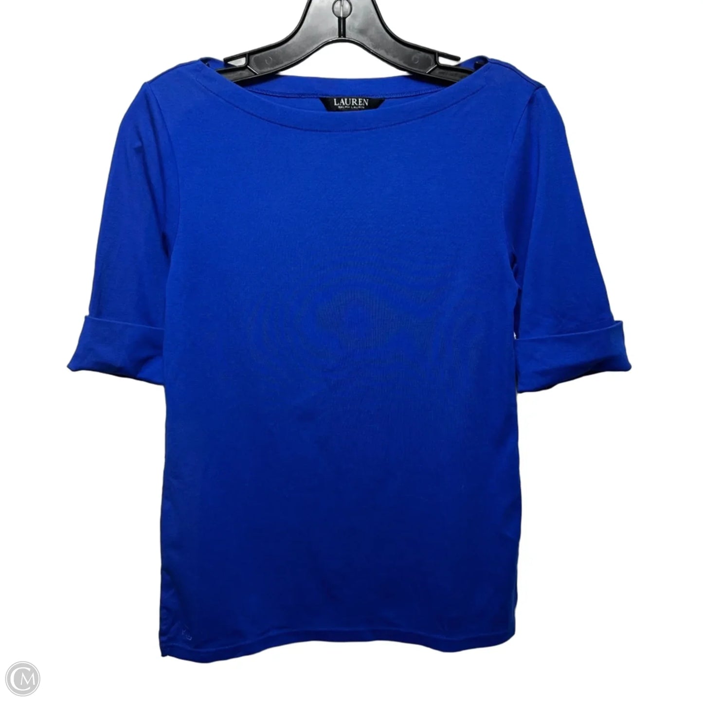 Top Short Sleeve Basic By Lauren By Ralph Lauren In Blue, Size: M