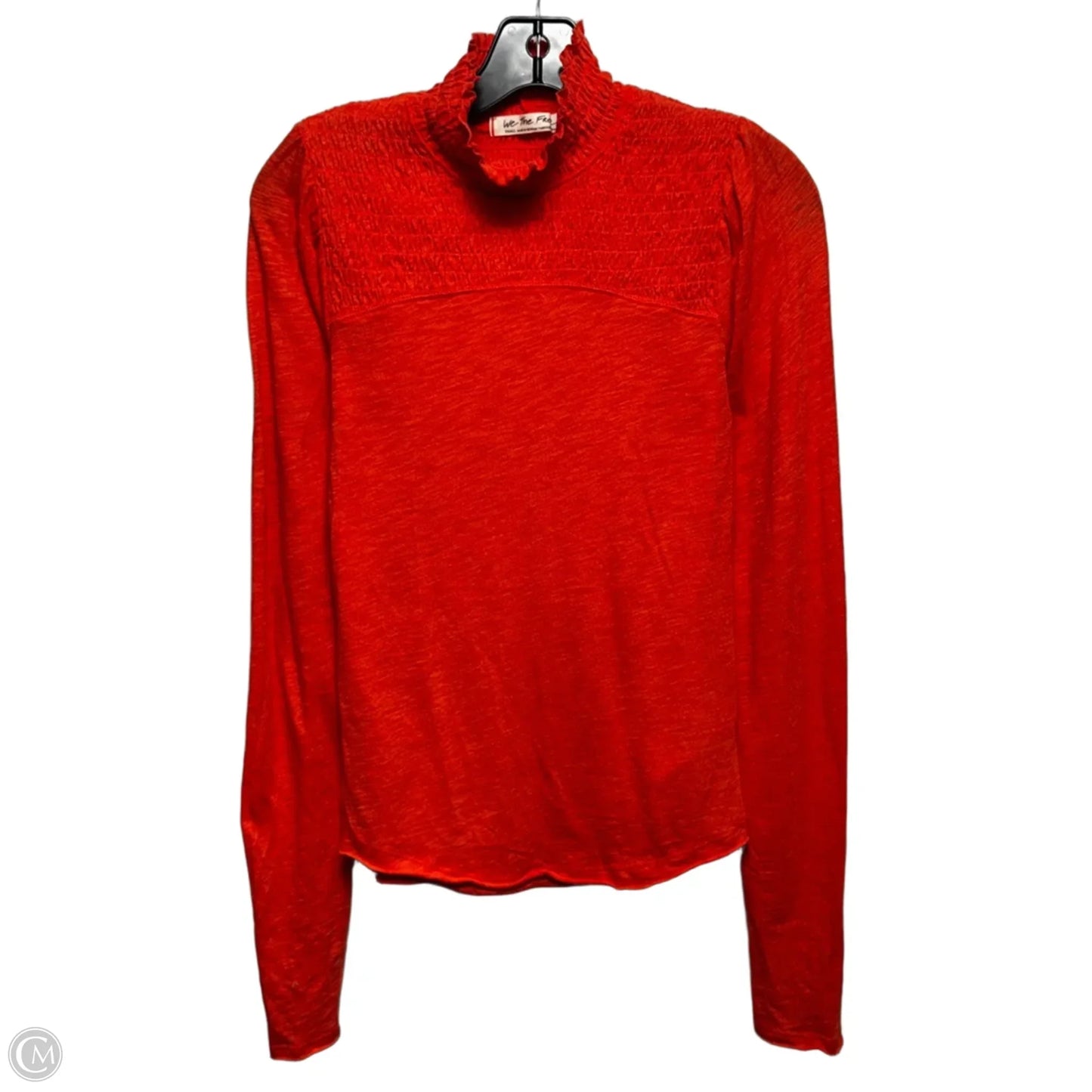 Smocked Neck Top Long Sleeve By We The Free In Orange, Size: S