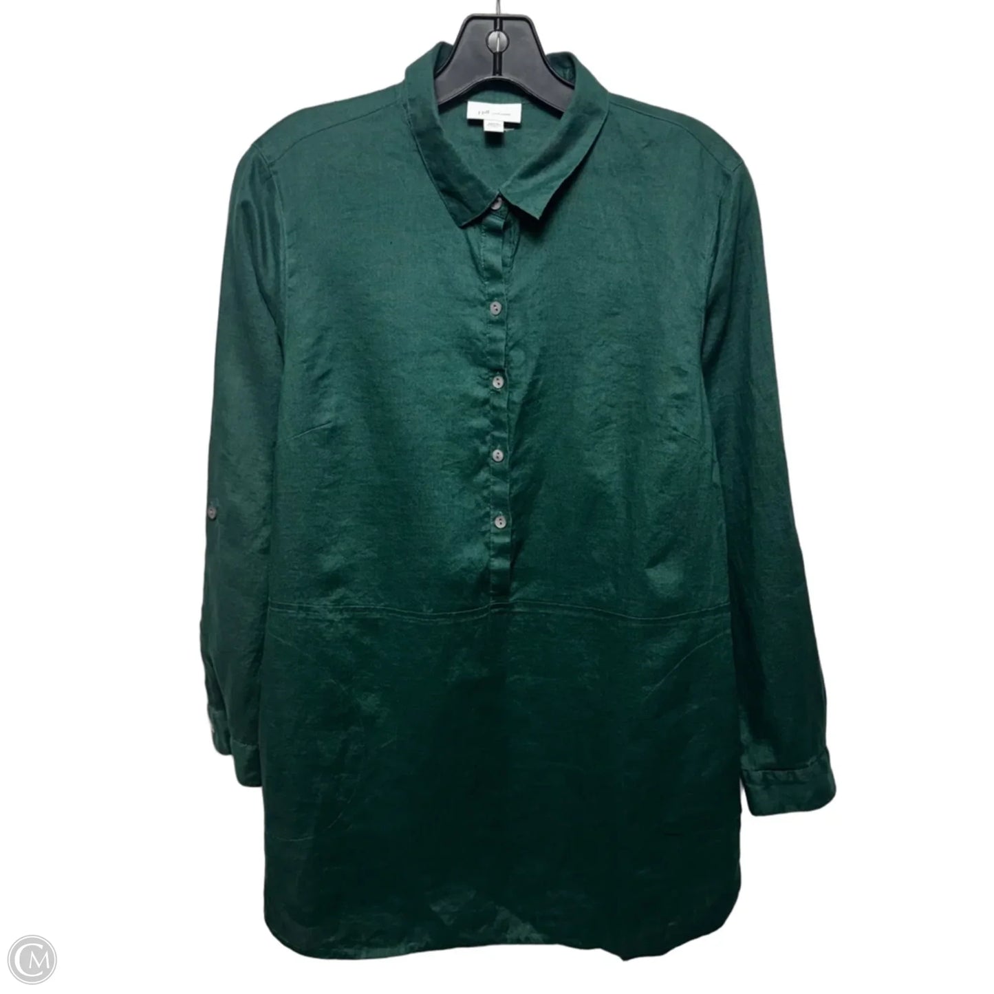 Linen Top Long Sleeve By J. Jill In Green, Size: Xsp