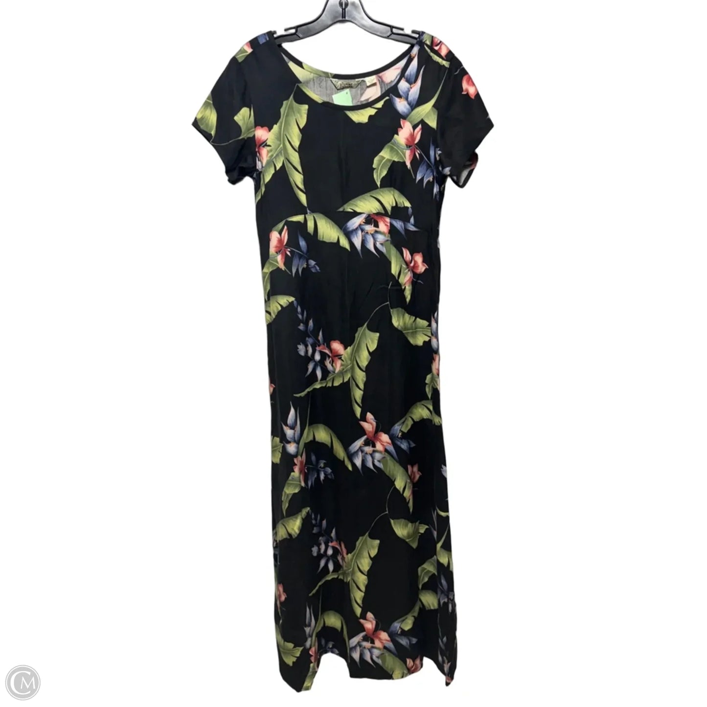 Vintage Silk Dress Casual Maxi By Tommy Bahama In Tropical Print, Size: 8