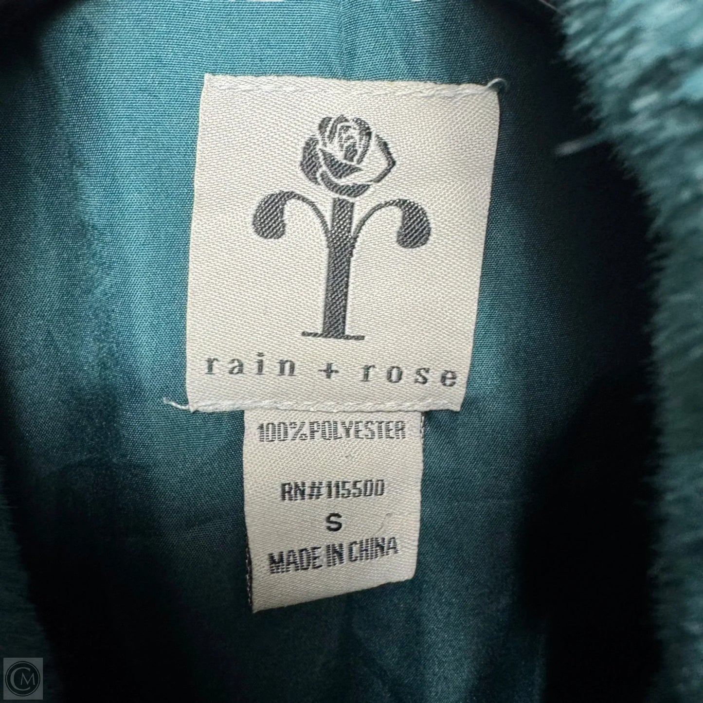 Jacket Faux Fur By Rain + Rose In Teal, Size: S