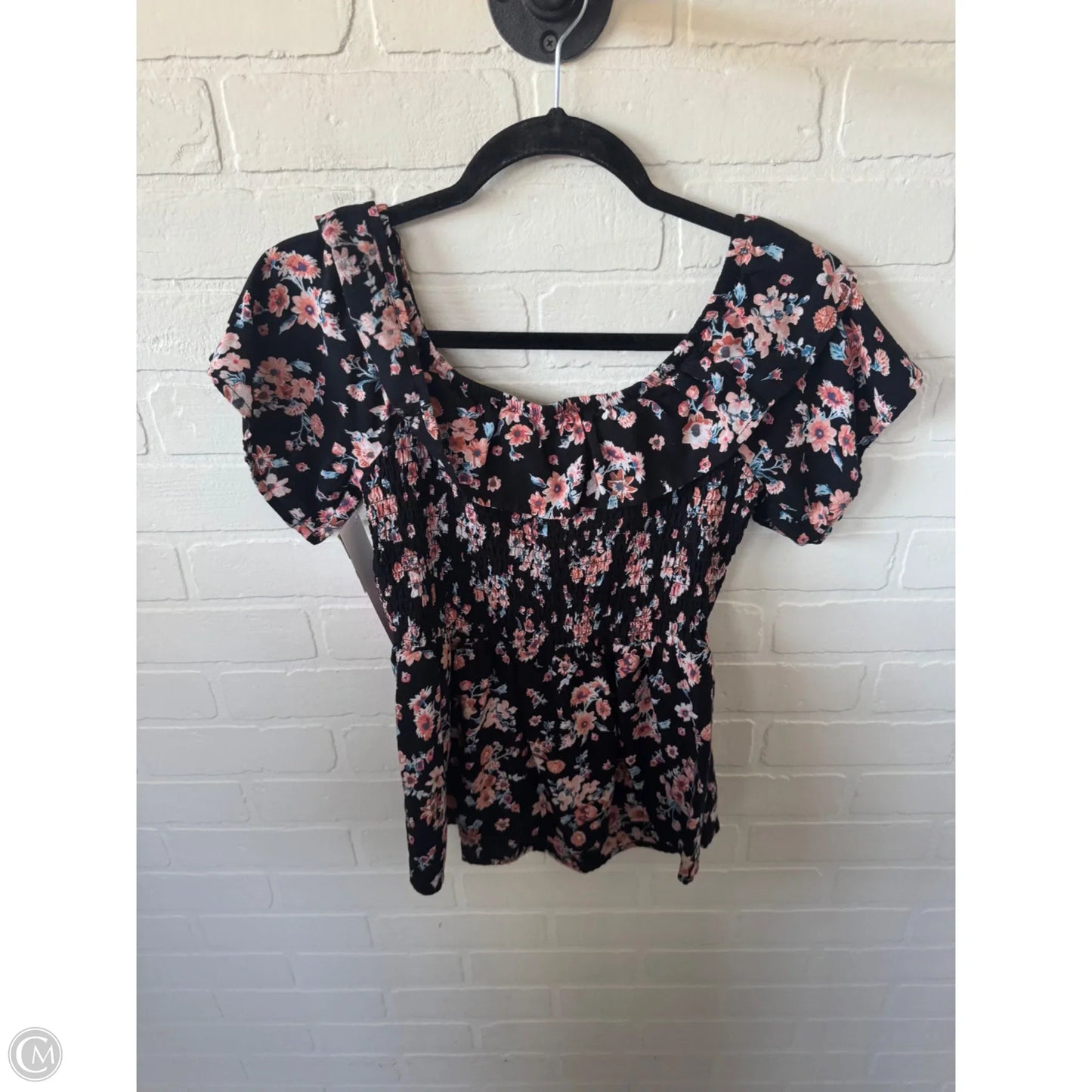 Top Short Sleeve By Maurices In Black & Orange, Size: M