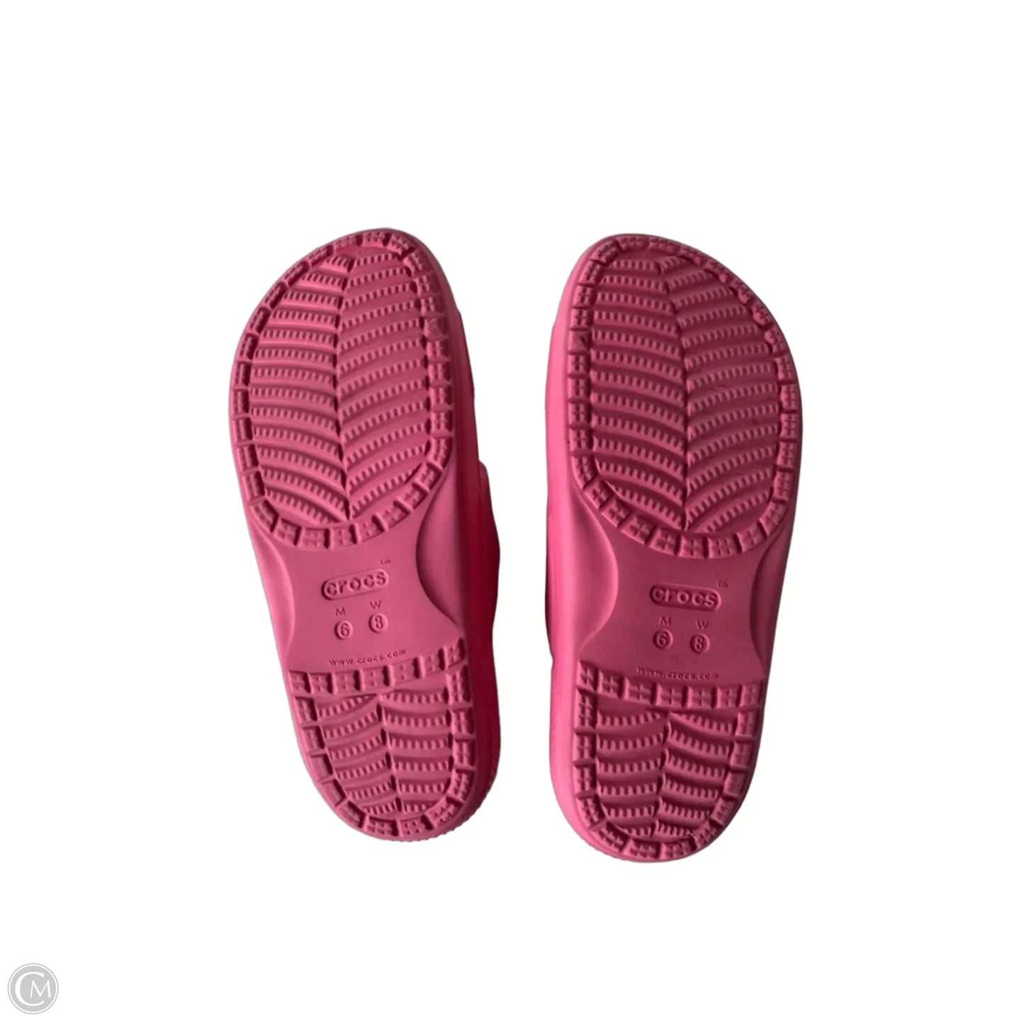 Sandals Flats By Crocs In Pink, Size: 8