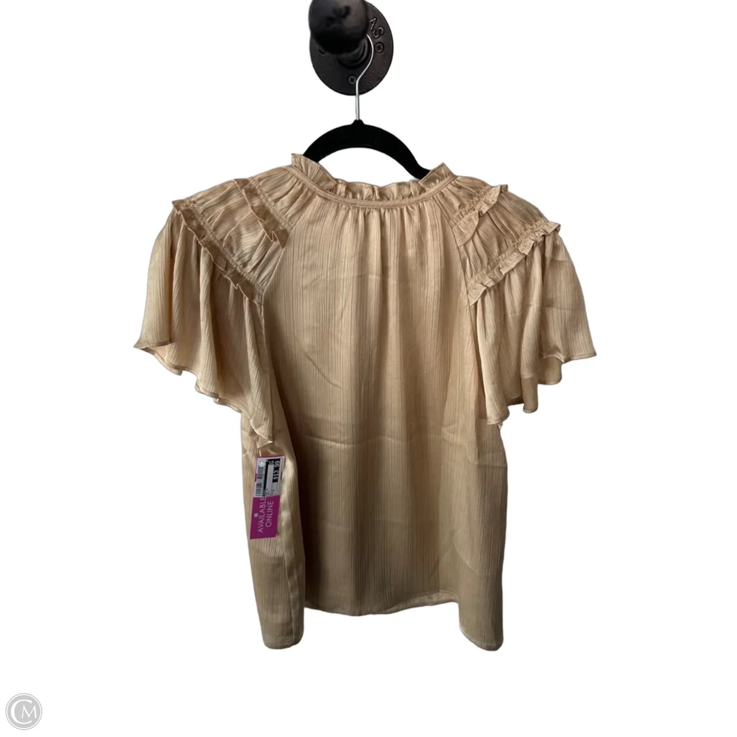 Top Short Sleeve By Cece In Gold, Size: M