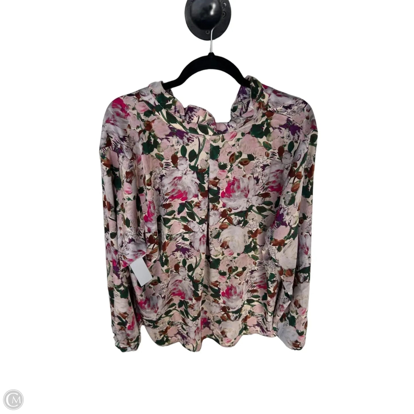 Top Long Sleeve By Cabi In Pink & Tan, Size: Xl