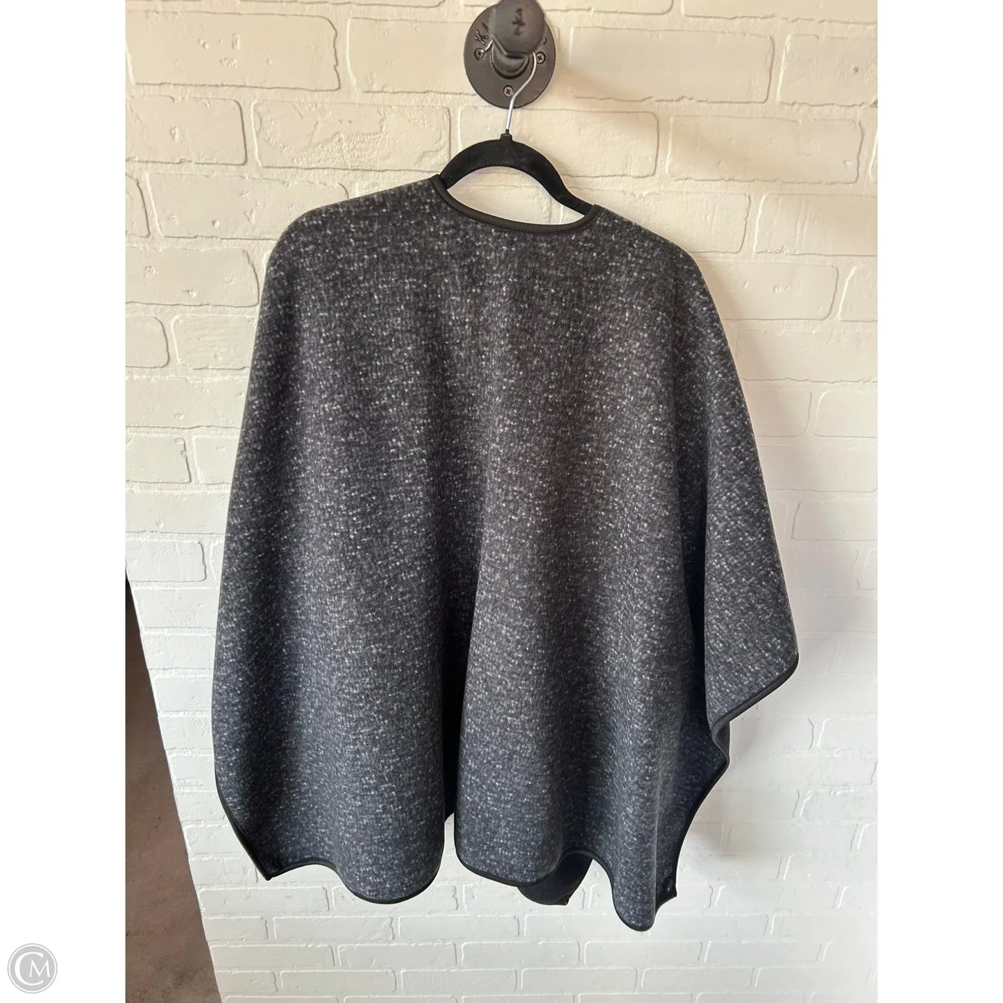 Poncho By Clothes Mentor In Black & Grey, Size: Osfm