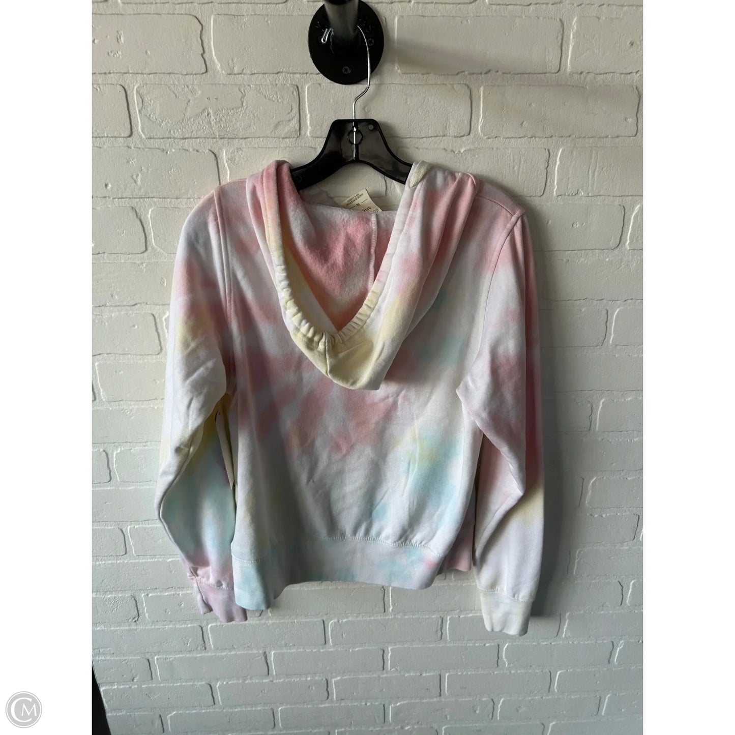 Sweatshirt Hoodie By Clothes Mentor In Pink & White, Size: M