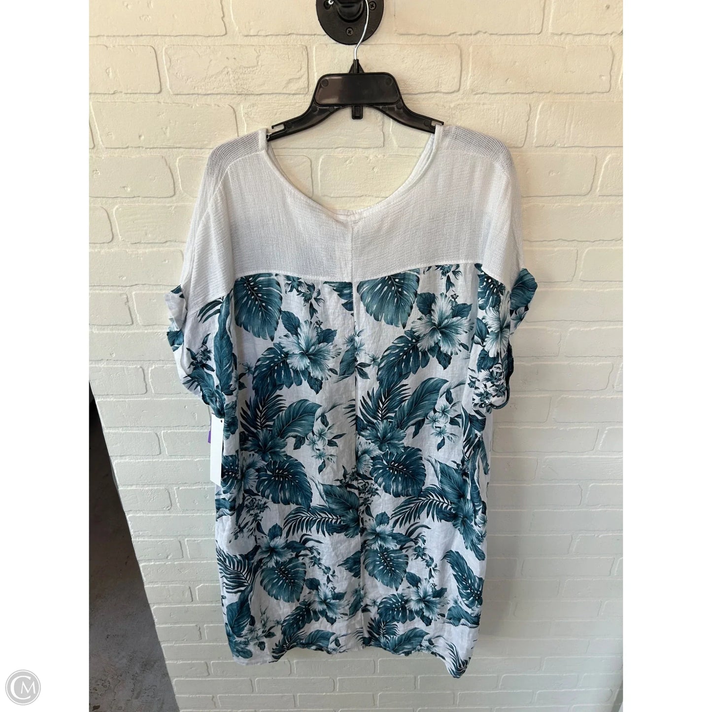 Dress Casual Midi By Cmc In Blue & White, Size: 3x