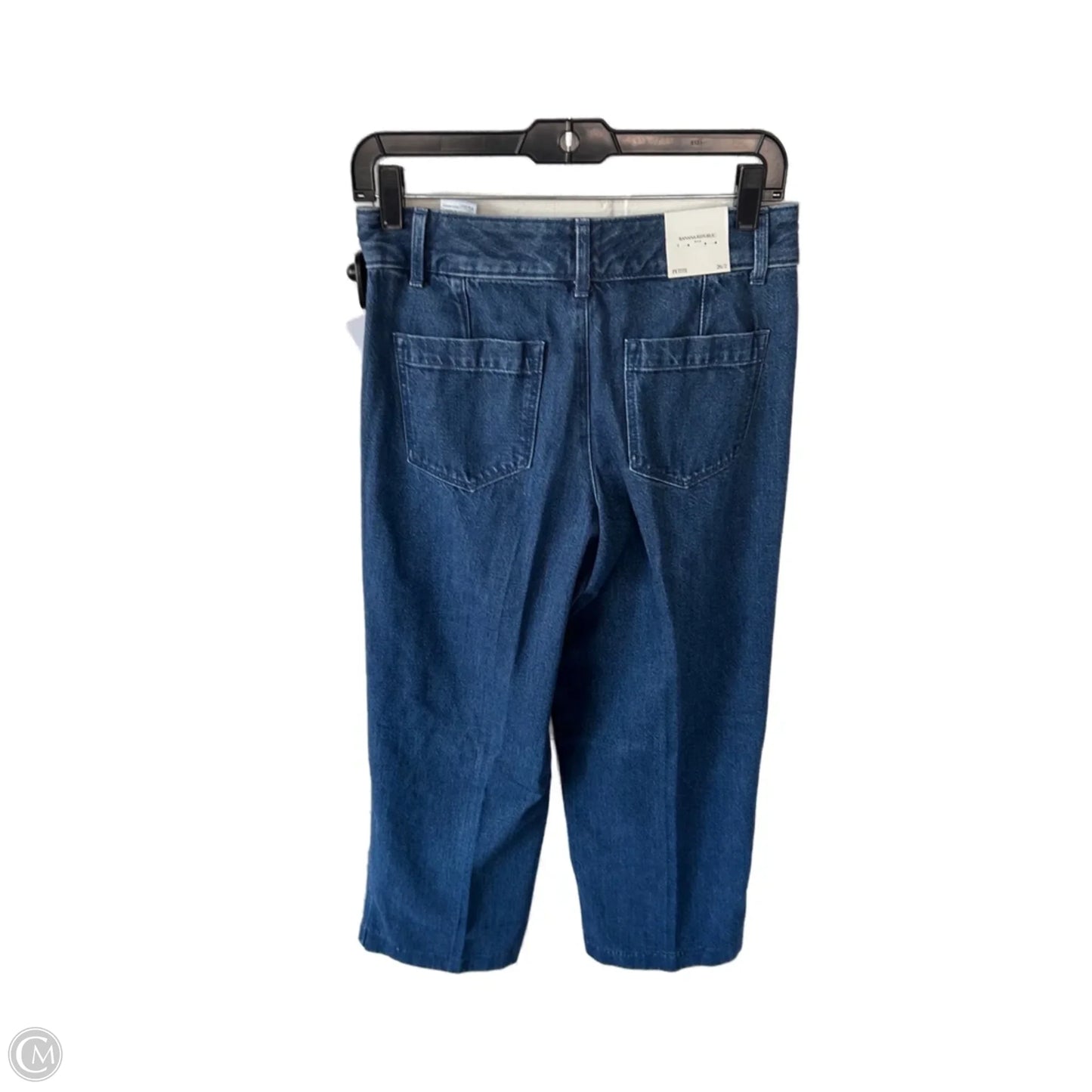 Jeans Wide Leg By Banana Republic In Blue Denim, Size: 2p