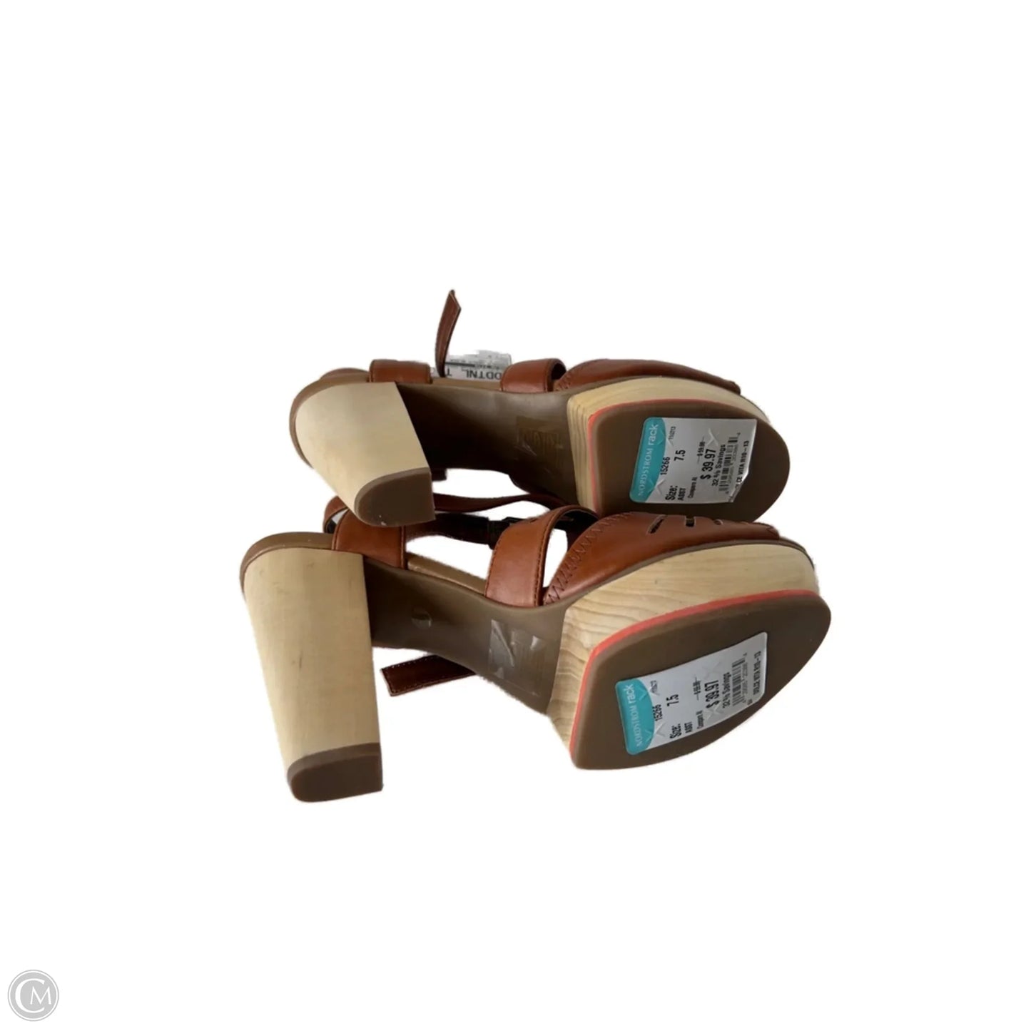 Sandals Heels Block By Dolce Vita In Brown & Tan, Size: 7.5