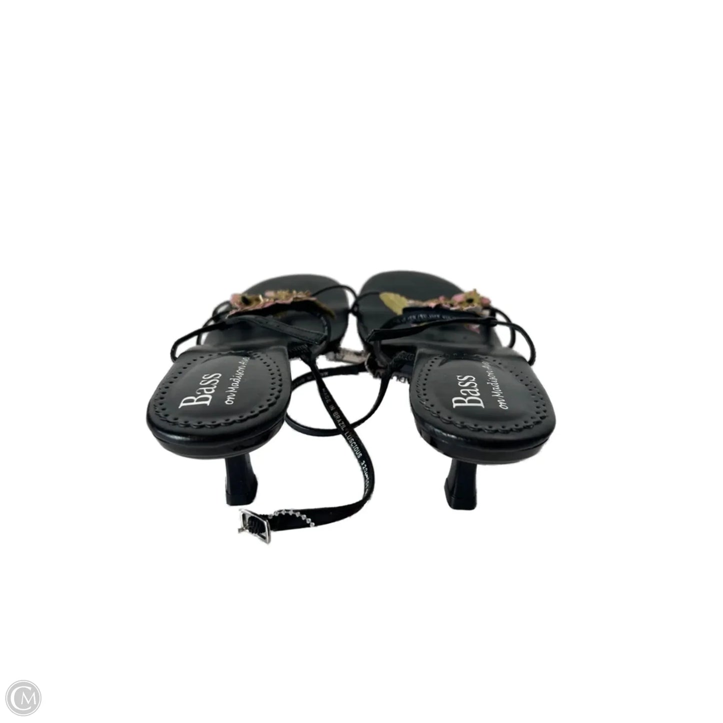 Sandals Heels Kitten By Bass In Black & Pink, Size: 8