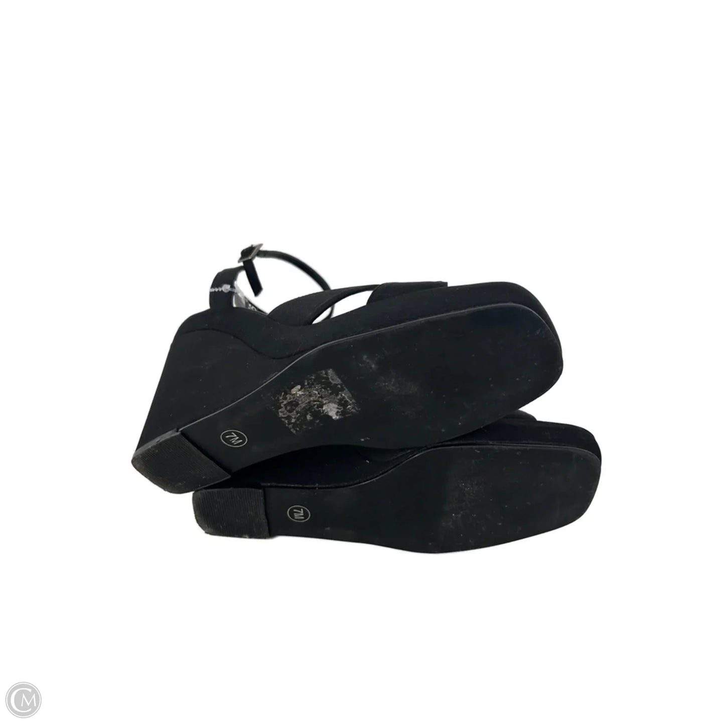 Sandals Heels Wedge By Cmc In Black, Size: 7