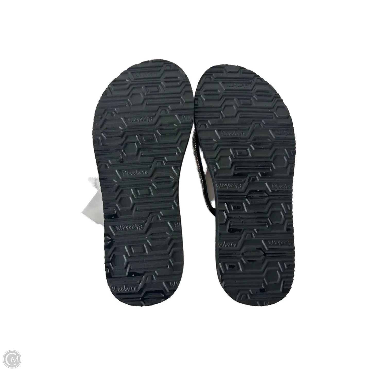 Sandals Flip Flops By Skechers In Black & Silver, Size: 7