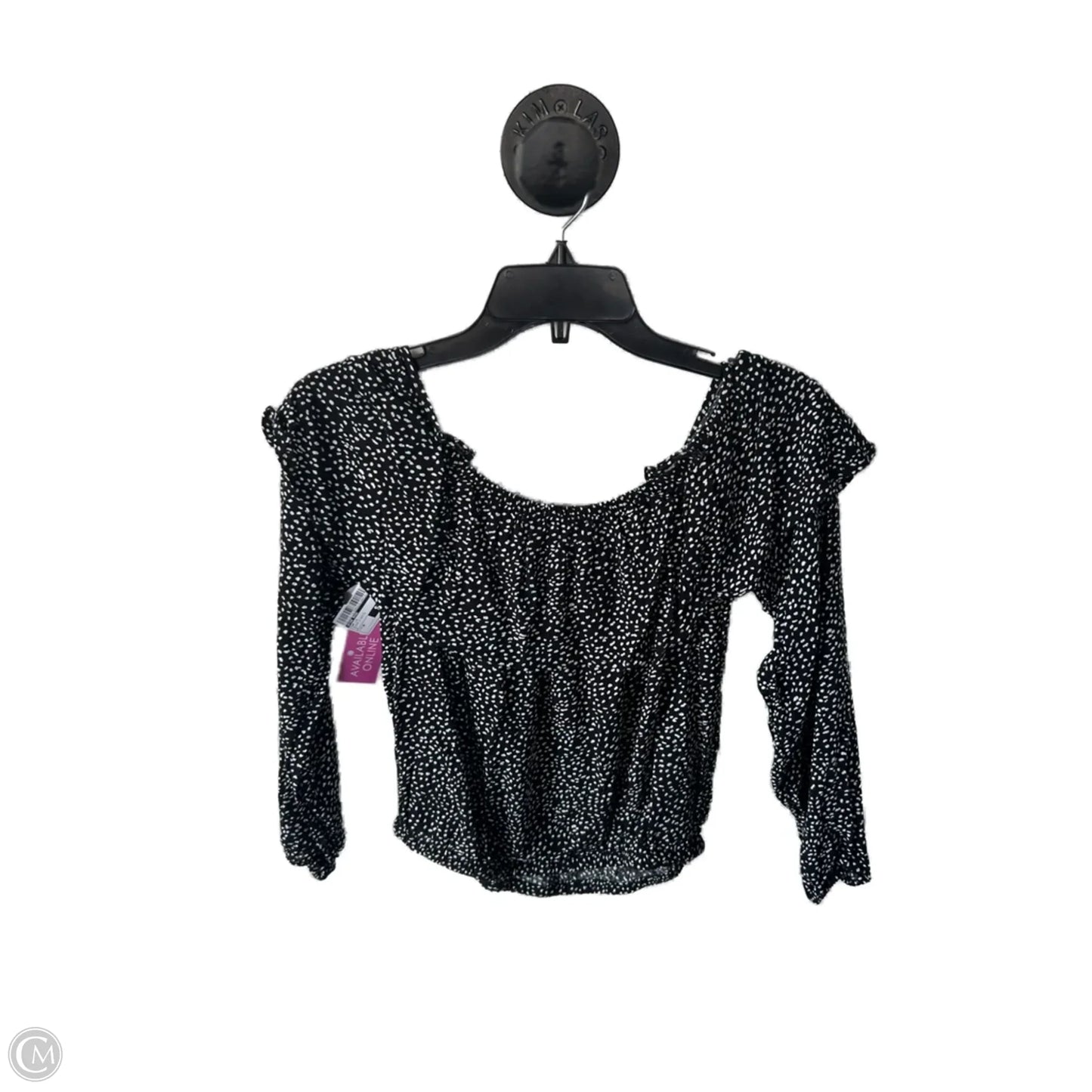 Top Long Sleeve By Pink Rose In Black & White, Size: M