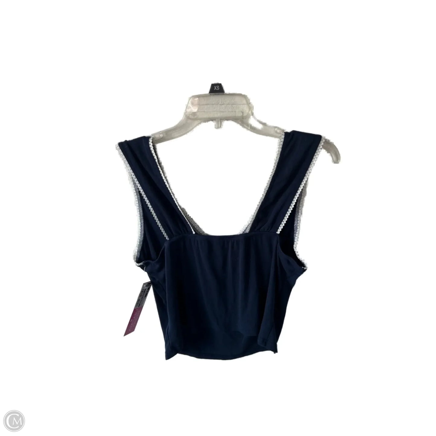 Top Sleeveless Basic By Clothes Mentor In Blue & White, Size: 1x