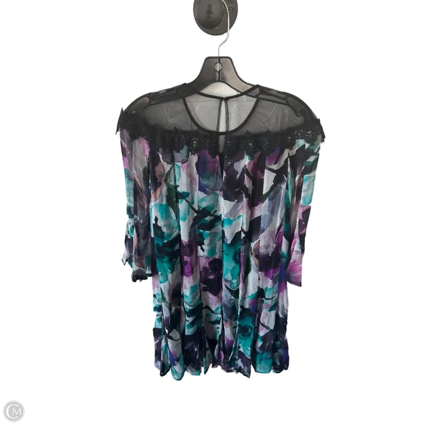 Dress Party Short By Anthropologie In Black & Purple, Size: Xs