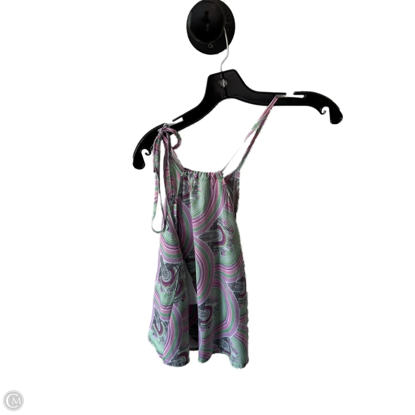 Top Sleeveless By Elan In Green & Purple, Size: S