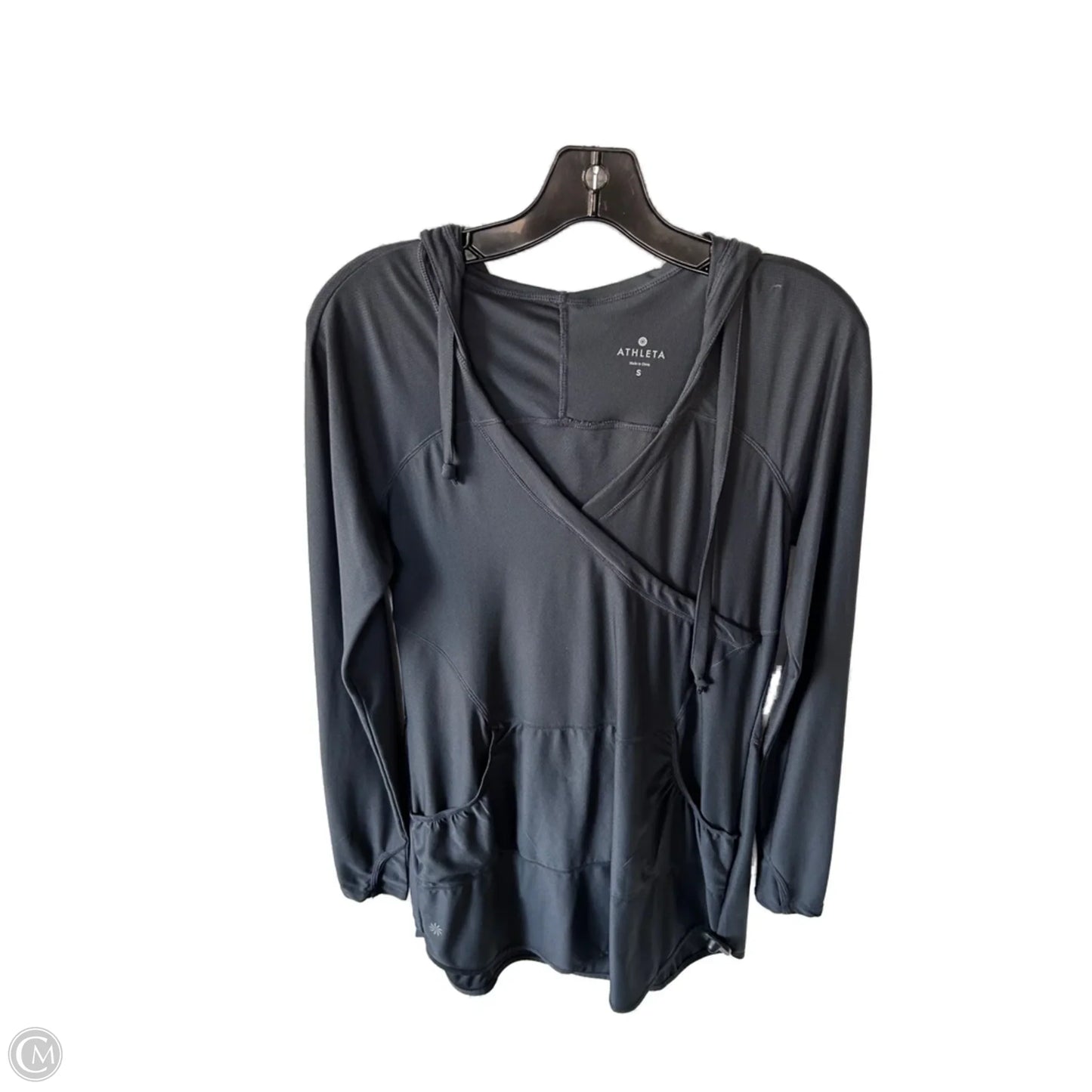 Athletic Top Long Sleeve Hoodie By Athleta In Grey, Size: S