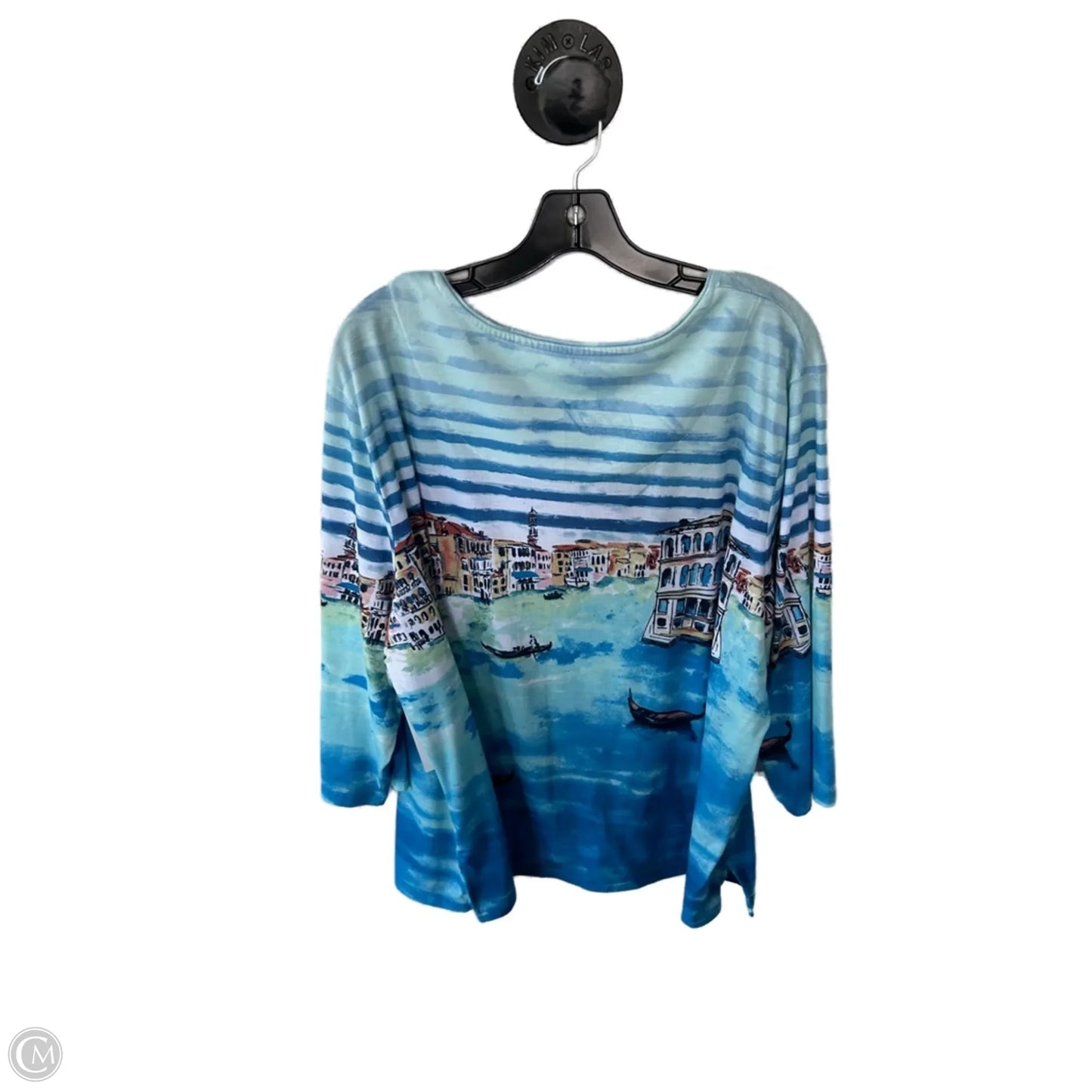 Top Long Sleeve By Allison Daley In Blue & Green, Size: 3x