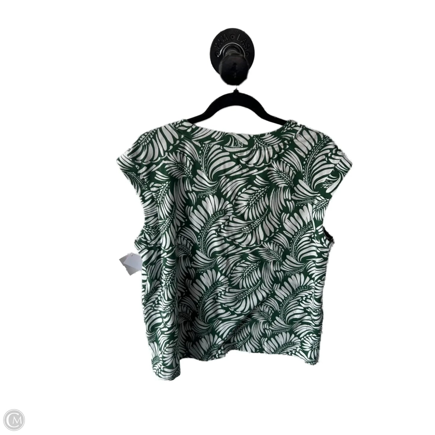 Top Sleeveless By Chicos In Green & White, Size: Xl