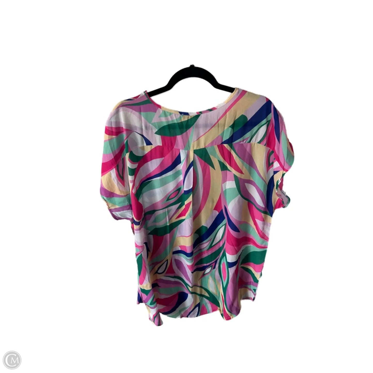 Top Short Sleeve By Heimish Usa In Pink & White, Size: 3x
