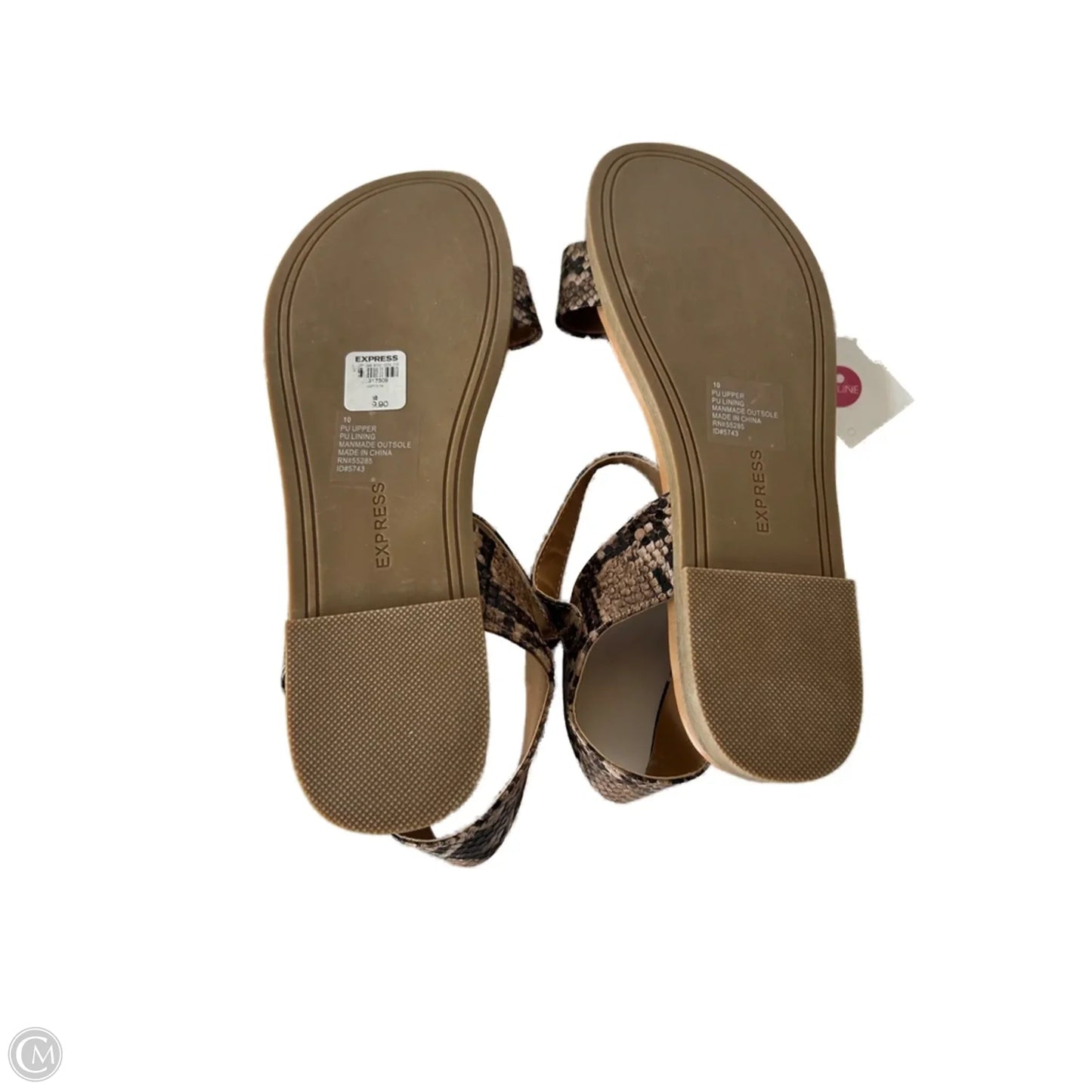 Sandals Flats By Express In Snakeskin Print, Size: 10