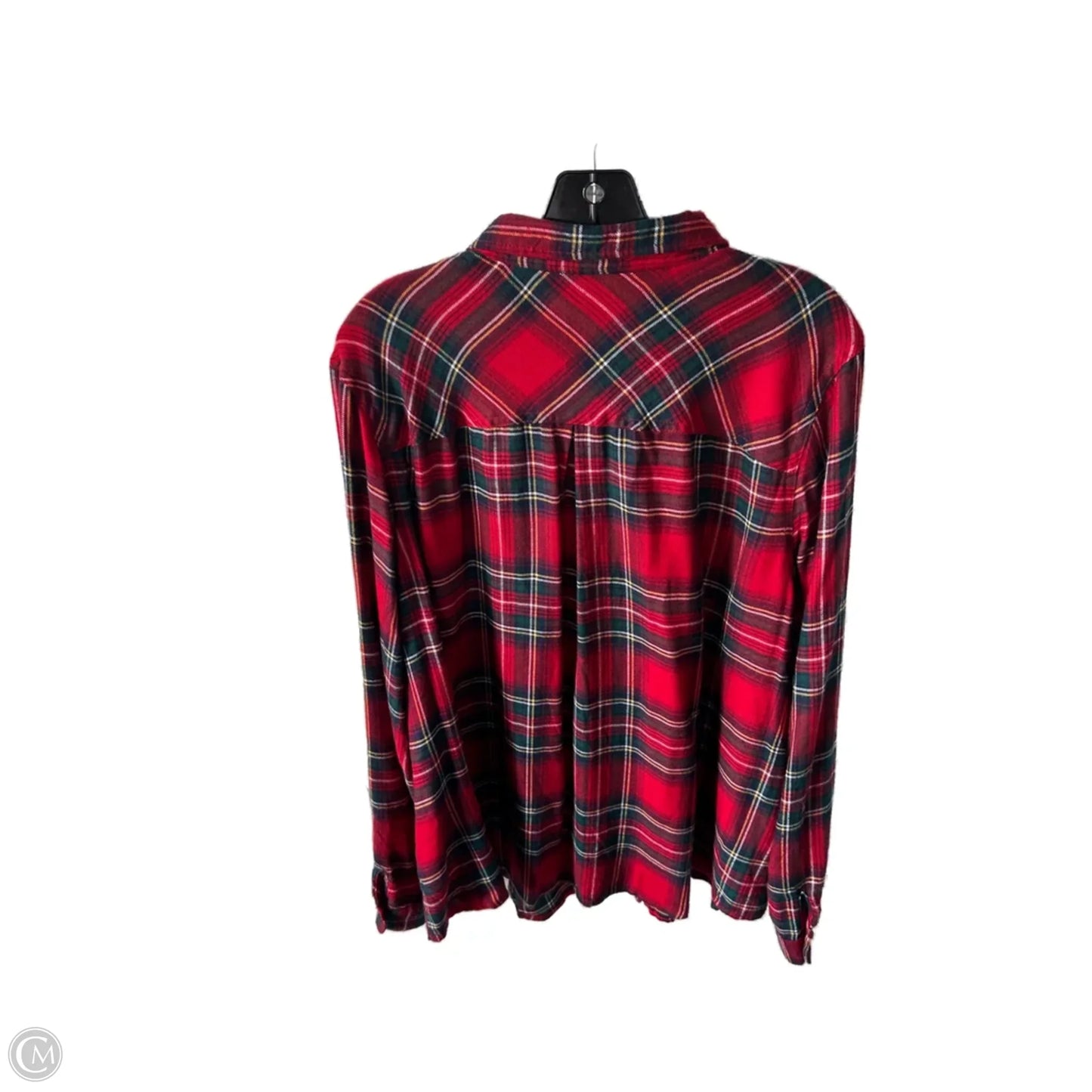 Top Long Sleeve By Maurices In Red & Yellow, Size: 2x