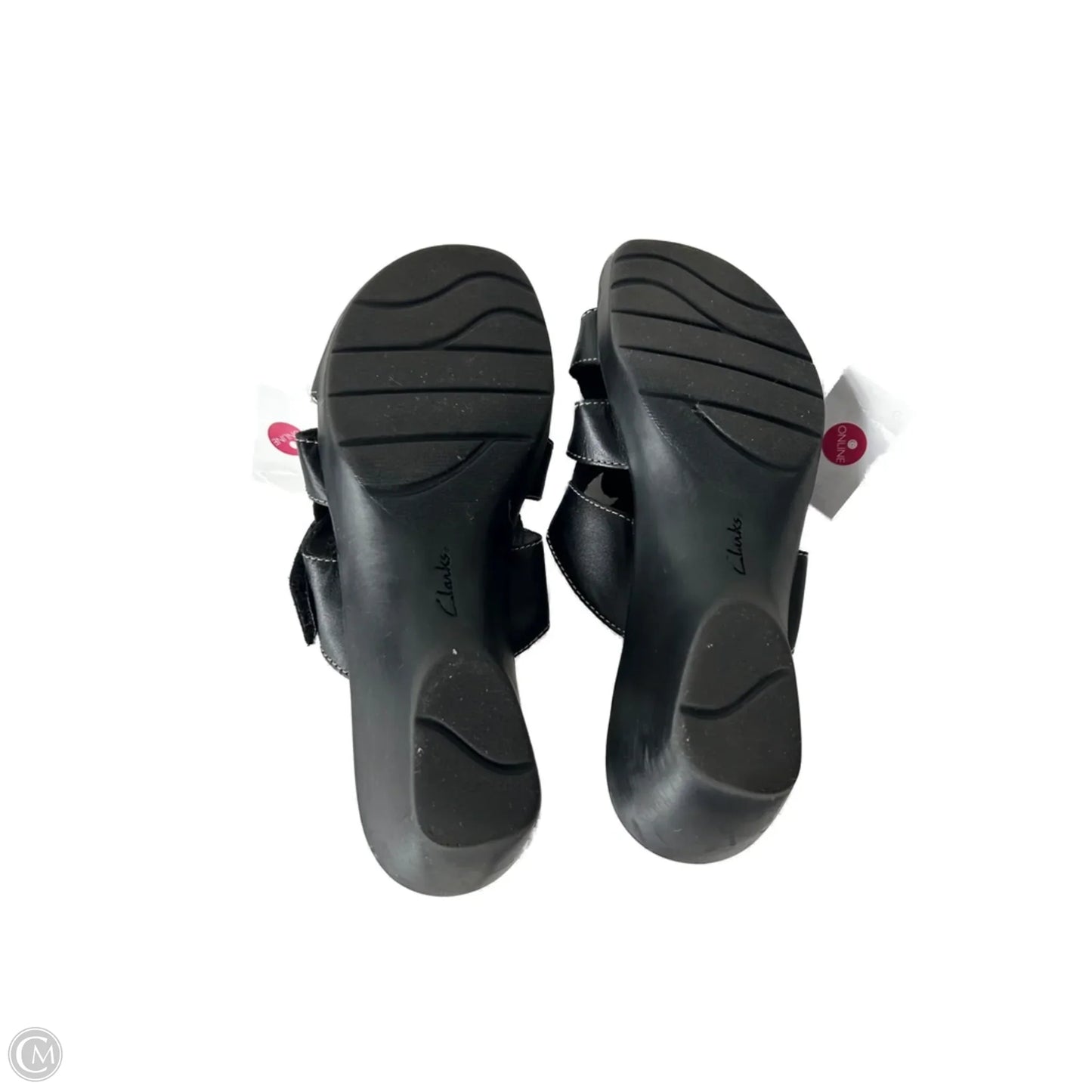 Sandals Heels Wedge By Clarks In Black, Size: 11