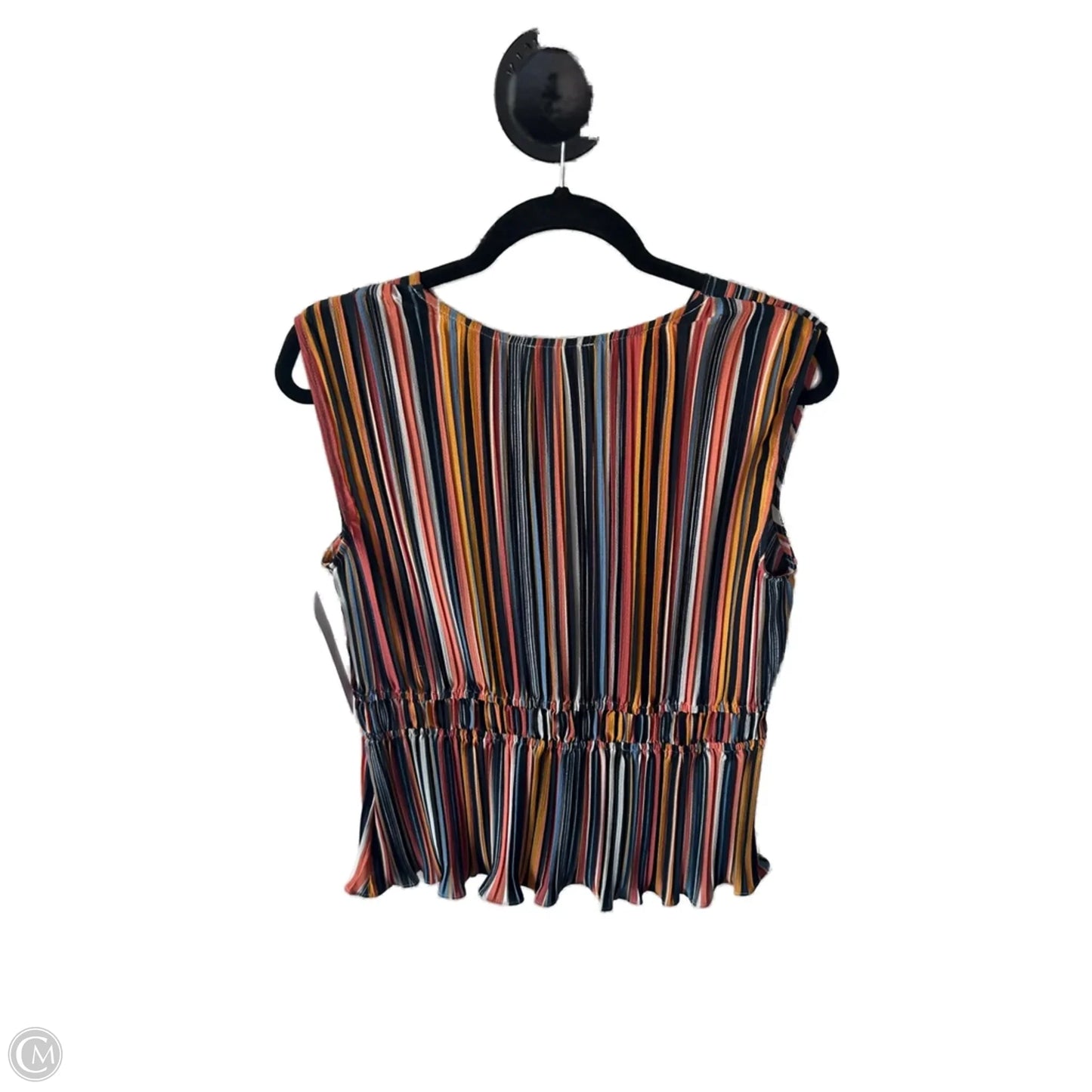Top Sleeveless By Nine West In Orange & Yellow, Size: L