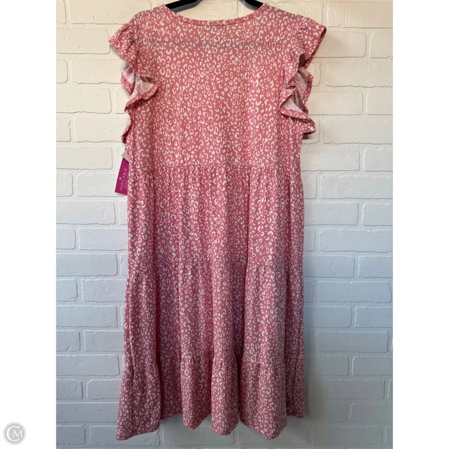 Dress Casual Midi By Heimish Usa In Pink & White, Size: 2x