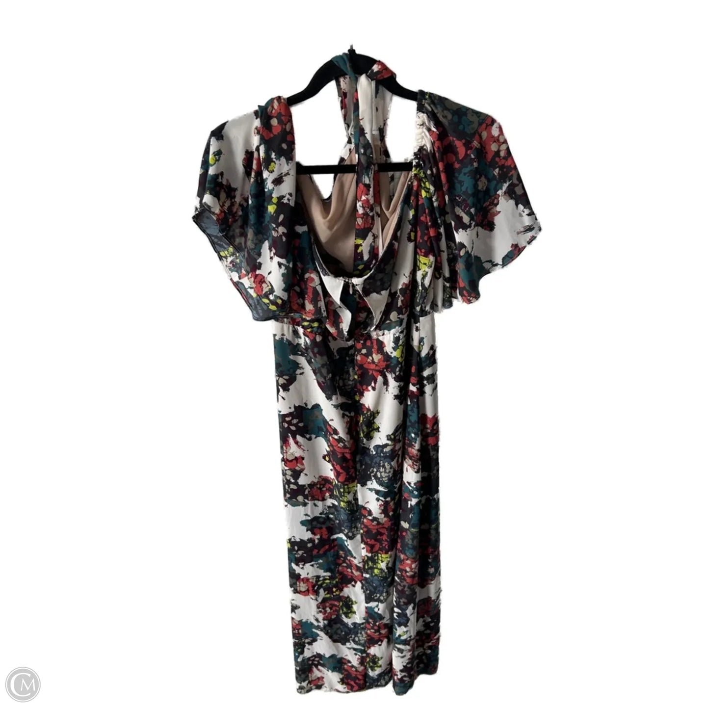 Dress Party Long By Bcbgmaxazria In Green & White, Size: L