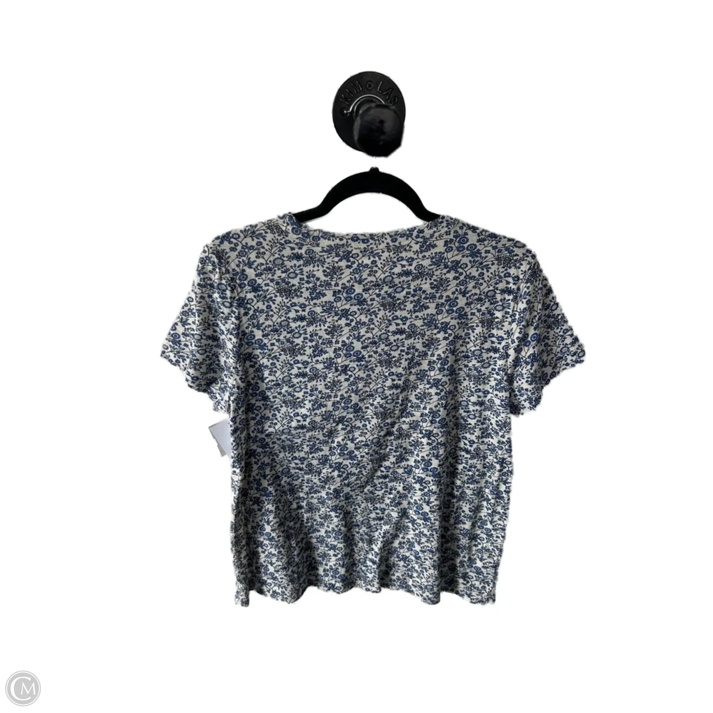 Top Short Sleeve Basic By Loft In Blue & White, Size: Lp