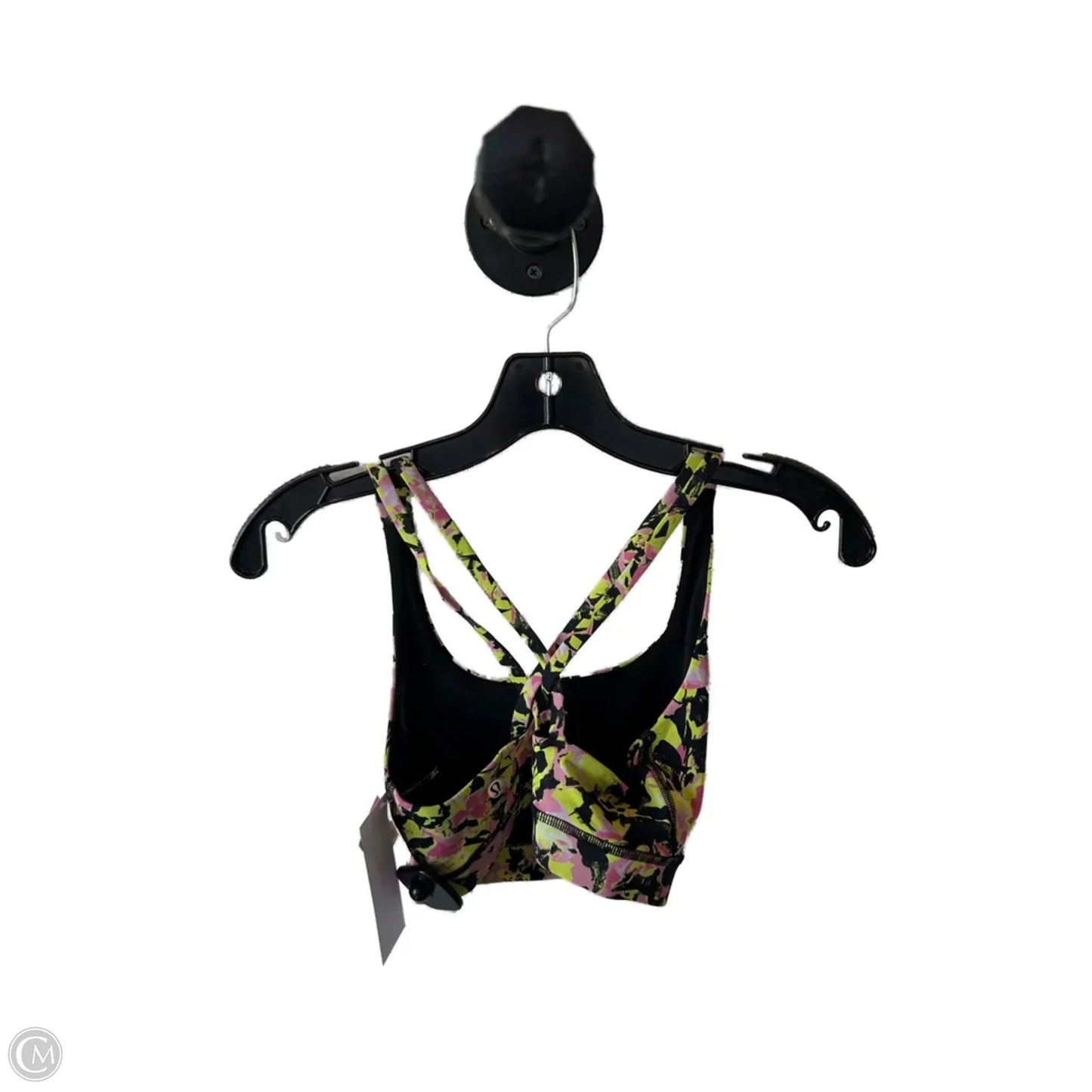 Athletic Bra By Lululemon In Black & Yellow, Size: S