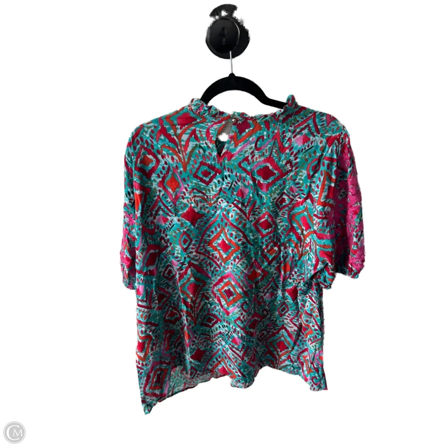 Top Short Sleeve By Savanna Jane In Blue & Pink, Size: 2x