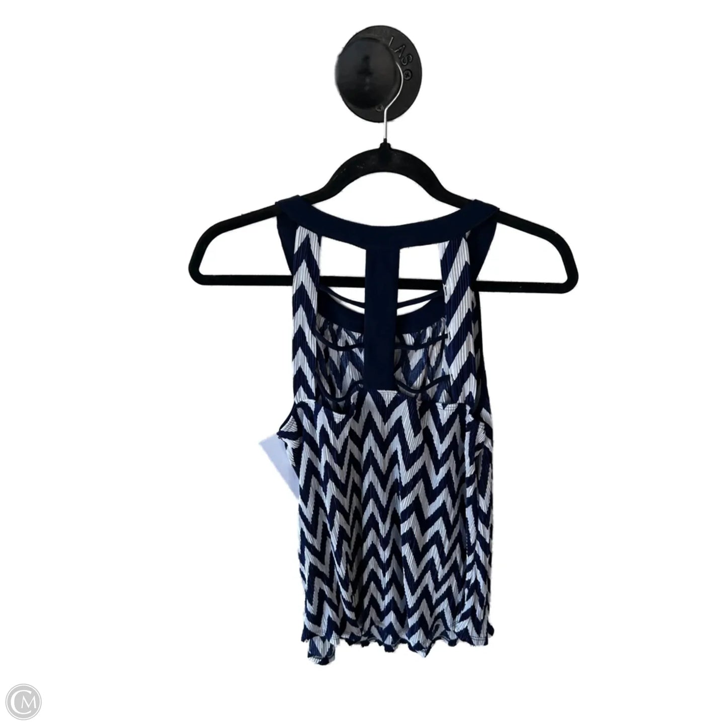 Top Sleeveless By Perseption Concept In Blue & White, Size: M