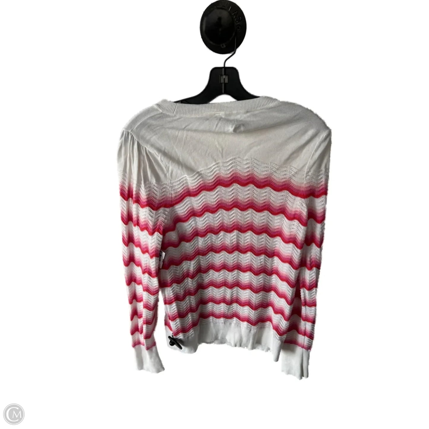 Sweater By Tommy Hilfiger In Pink & White, Size: M