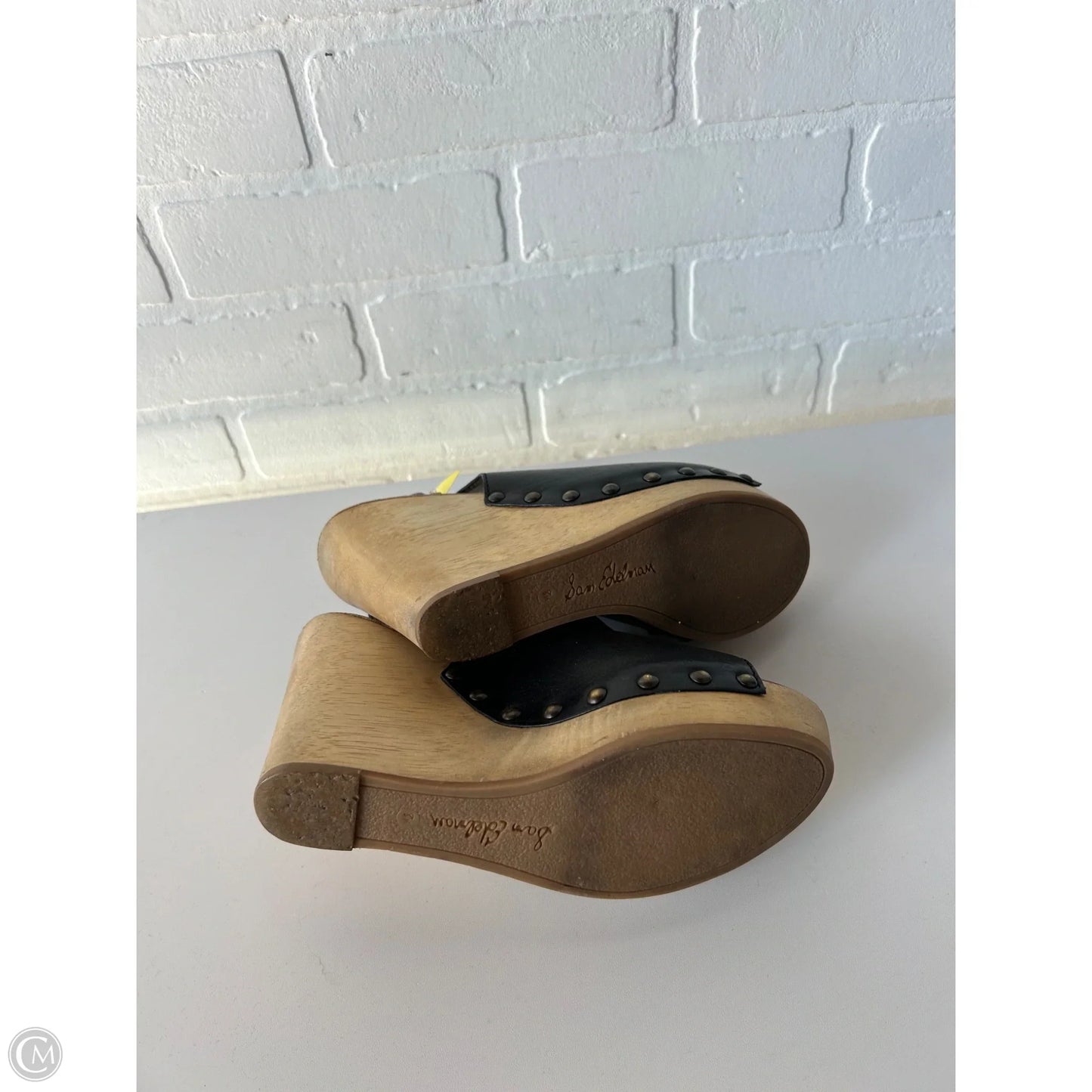 Sandals Heels Wedge By Sam Edelman In Black & Tan, Size: 8.5