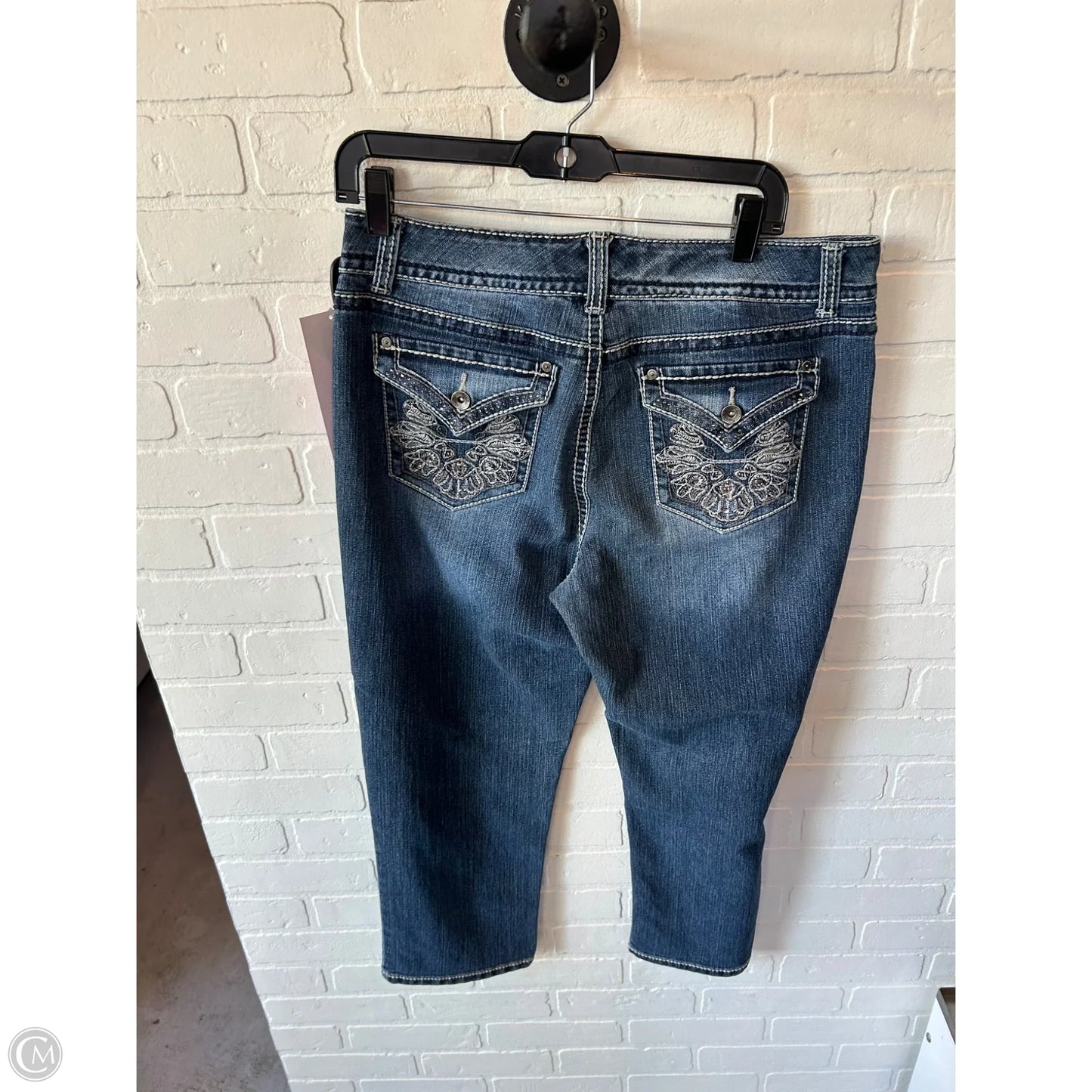 Jeans Straight By Nine West In Blue Denim, Size: 12